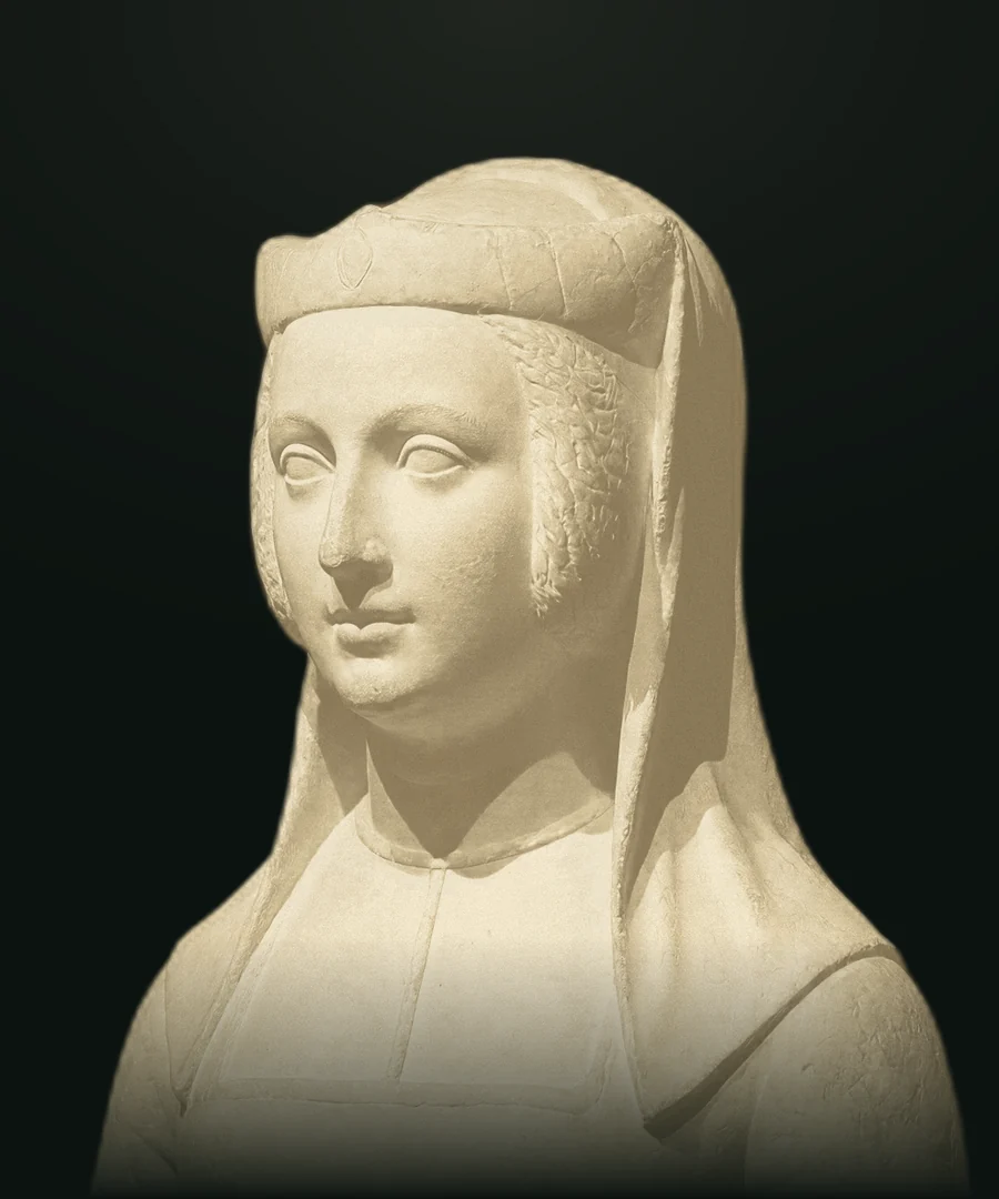 Christine de Pizan, busto in pietra leccese