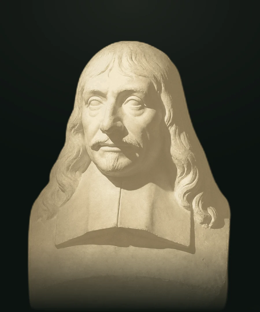 Descartes, busto in pietra leccese