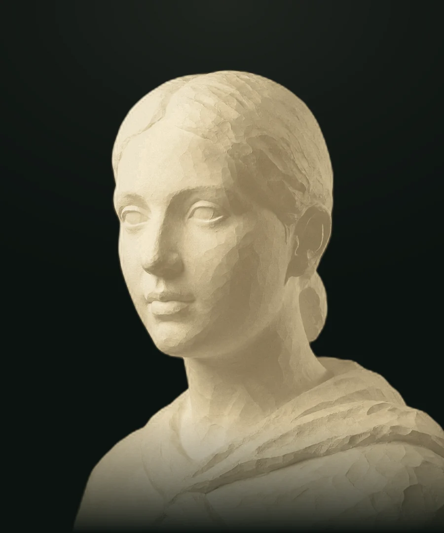 Ipparchia, busto in pietra leccese