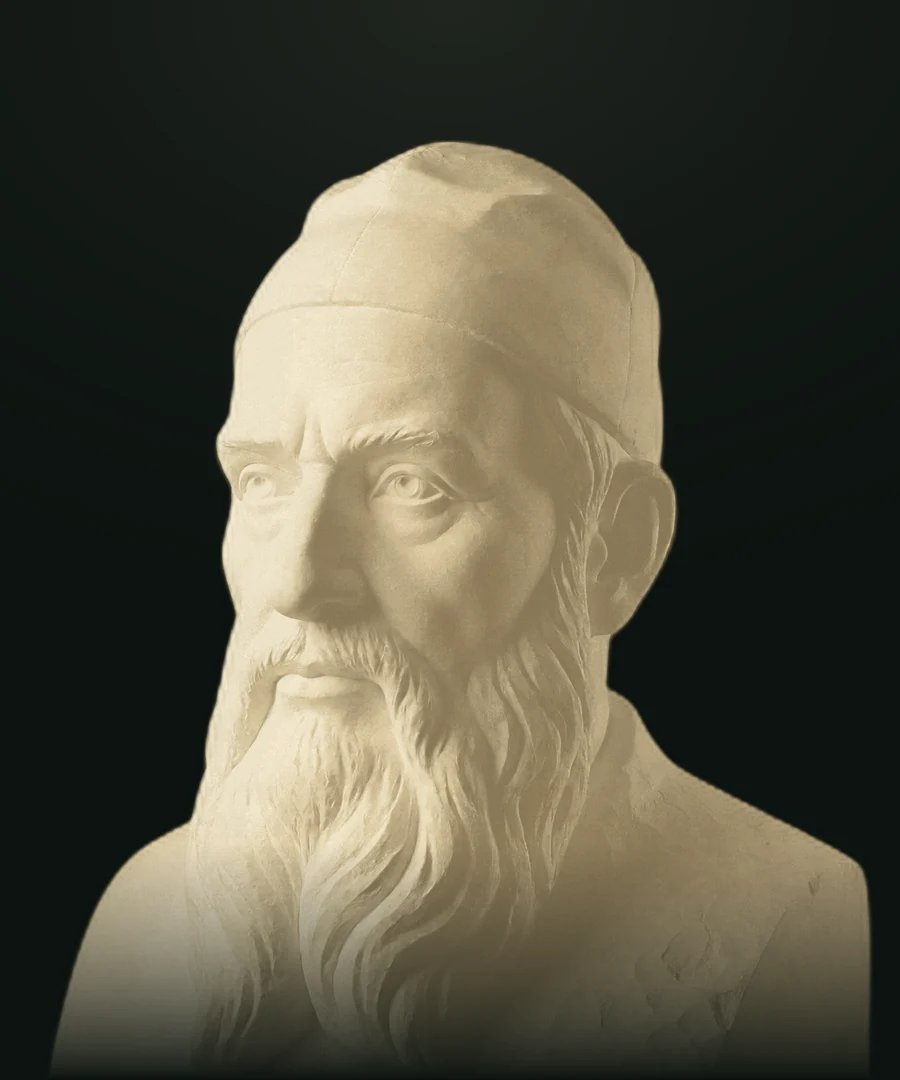 Pitagora, busto in pietra leccese